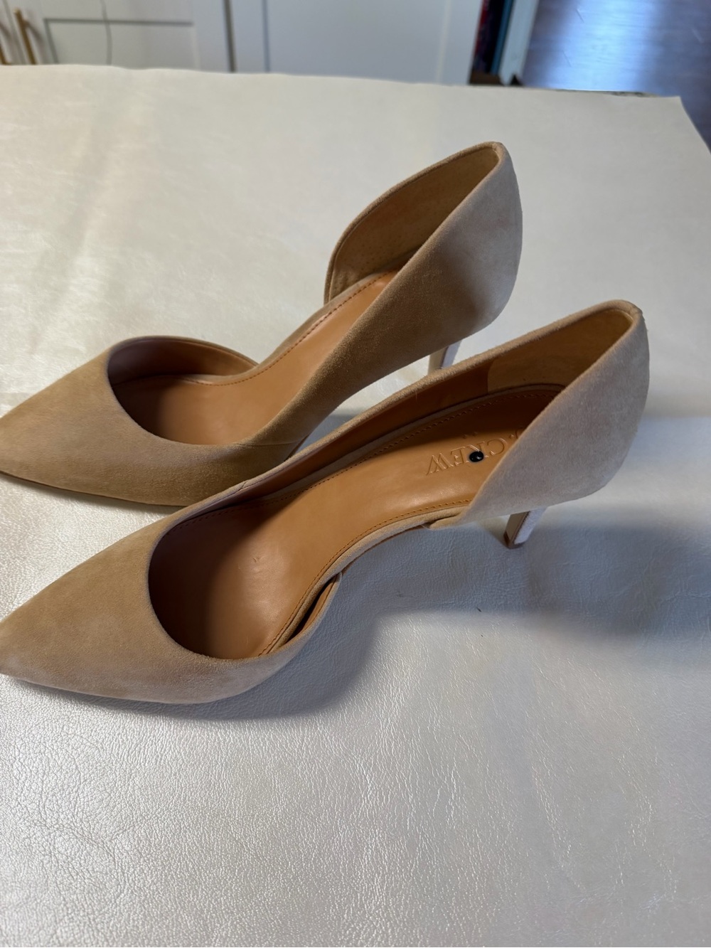 J. Crew Beige Suede Pointed-Toe D'Orsay Pumps - Picture 7 of 11